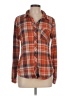 rue21 Plaid Orange Long Sleeve Blouse Size L - photo 1