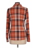 rue21 Plaid Orange Long Sleeve Blouse Size L - photo 2