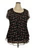 Tamara H. 100% Polyester Black Short Sleeve Blouse Size 2X - photo 1