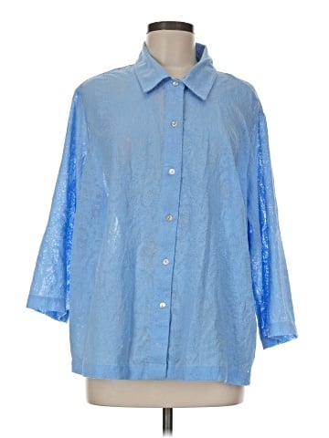 First Issue by Liz Claiborne 3/4 Sleeve Button-Down Shirt (view 1)