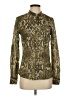 MICHAEL Michael Kors 100% Cotton Animal Print Green Long Sleeve Blouse Size 4 - photo 1