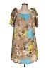 Nicole Miller 100% Polyester Print Tan Casual Dress Size 10 - photo 1