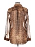 Chico's Animal Print Brown Long Sleeve Blouse Size M - photo 2