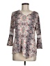 New Directions Silver 3/4 Sleeve Blouse Size M - photo 1