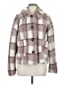 Stoosh 100% Polyester Plaid Ivory Faux Fur Jacket Size M - photo 1