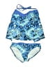 Justice Print Blue Two Piece Swimsuit Size 14 - photo 1