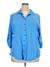 Just My Size Blue 3/4 Sleeve Button-Down Shirt Size 2X Plus - photo 1