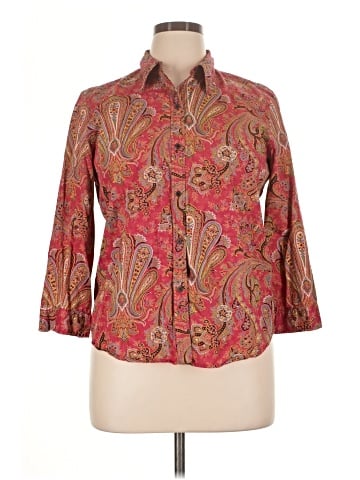 Chaps 3/4 Sleeve Button-Down Shirt (view 1)