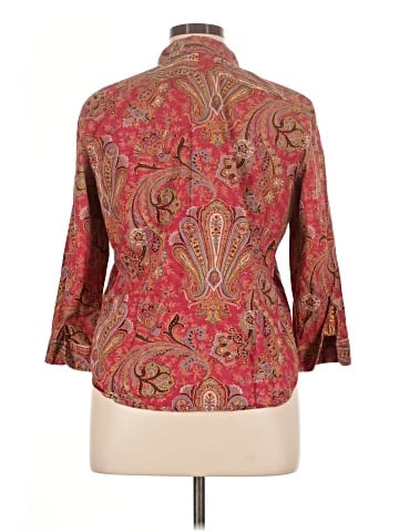 Chaps 3/4 Sleeve Button-Down Shirt (view 2)