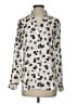 Ann Taylor 100% Polyester Animal Print Silver Long Sleeve Blouse Size S - photo 1