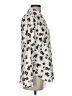 Ann Taylor 100% Polyester Animal Print Silver Long Sleeve Blouse Size S - photo 4
