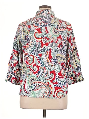 Chaps 3/4 Sleeve Button-Down Shirt (view 2)