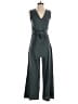 Shein 100% Polyester Metallic Green Jumpsuit Size 6 - photo 1
