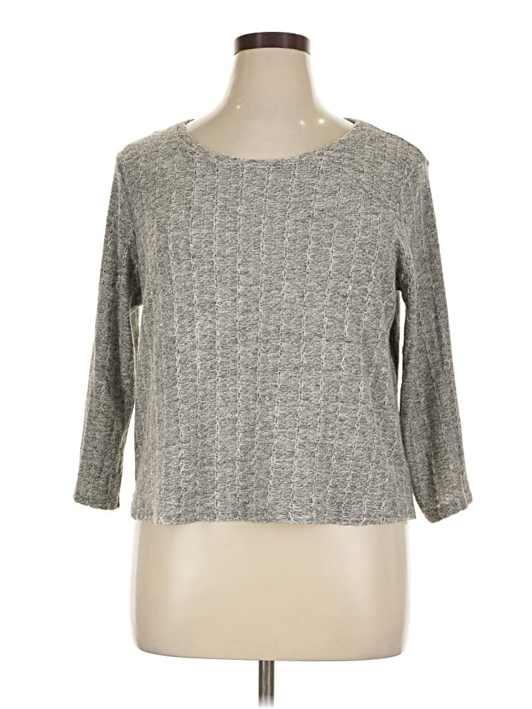 Pre-owned Roz & Ali Pullover Sweater In Gray