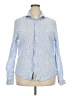 Reiss 100% Linen Stripes Blue Long Sleeve Button-Down Shirt Size XXL - photo 1