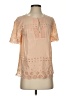 J.Crew 100% Silk Tan Short Sleeve Silk Top Size 0 - photo 1