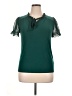 Liz McCoy Teal Short Sleeve Blouse Size XL - photo 1