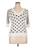 Les Serein 100% Viscose Polka Dots White Pullover Sweater Size XL - photo 1