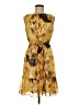 AGB 100% Polyester Print Yellow Cocktail Dress Size 6 - photo 1