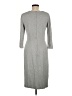 Emploi Solid Gray Casual Dress Size M - photo 2