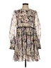 Ganni 100% Polyester Floral Gray Cocktail Dress Size EU 34 / US 4 - photo 1