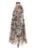 Ganni 100% Polyester Floral Gray Cocktail Dress Size EU 34 / US 4 - photo 5