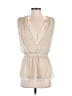 Free People 100% Polyester Polka Dots Ivory Sleeveless Blouse Size S - photo 1