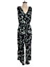 Tahari 100% Polyester Print Black Jumpsuit Size 8 - photo 1