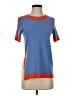 Tory Burch 100% Polyester Color Block Blue Short Sleeve Top Size XS - photo 1