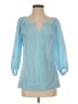 Lilly Pulitzer 100% Polyester Stripes Blue 3/4 Sleeve Blouse Size S - photo 1