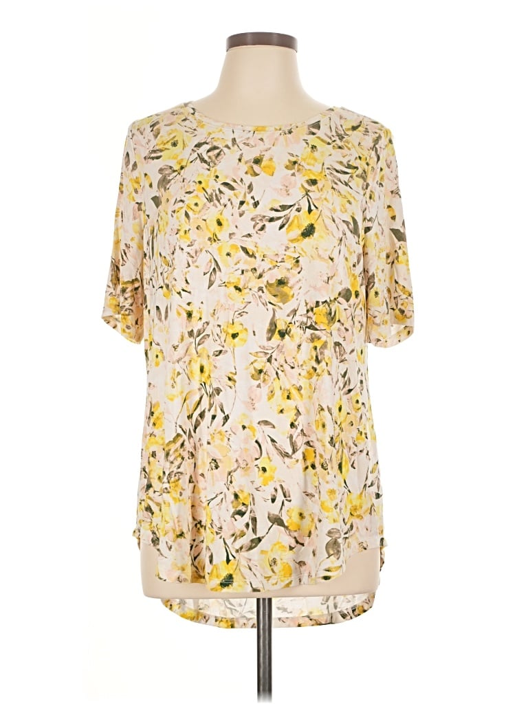 Pre-owned Lane Bryant Short Sleeve T-shirt In Yellow