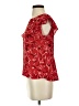 CAbi 100% Polyester Red Short Sleeve Blouse Size XS - photo 5