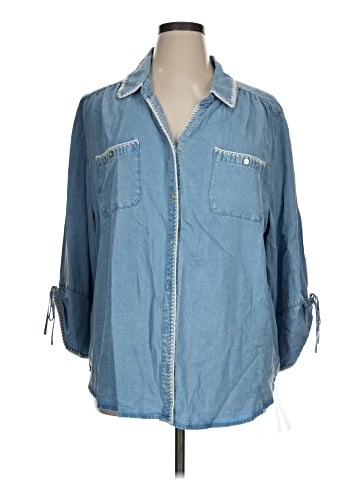 Alfred Dunner 3/4 Sleeve Button-Down Shirt (view 1)