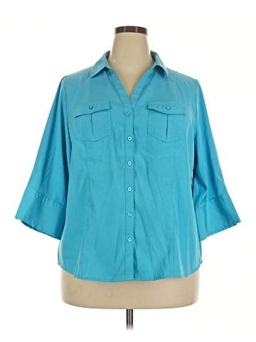 Cato 3/4 Sleeve Button-Down Shirt (view 1)