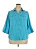 Cato Teal 3/4 Sleeve Button-Down Shirt Size 18 - photo 1