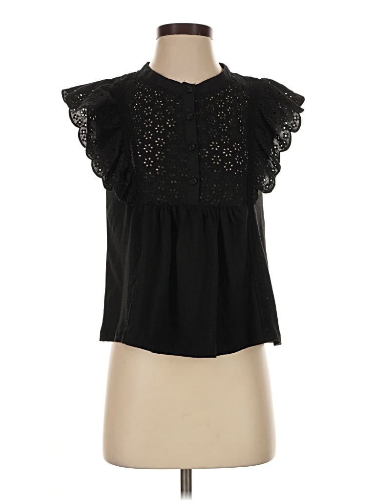 Pre-owned Mng Sleeveless Blouse In Black
