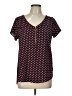 Tempted Polka Dots Burgundy Short Sleeve Blouse Size L - photo 1