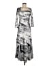 Komarov 100% Polyester Graphic Gray Casual Dress Size Med (2) - photo 1