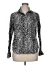 Chaps 100% Cotton Animal Print Silver Long Sleeve Blouse Size XL - photo 1