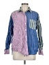 Gap 100% Cotton Color Block Blue Long Sleeve Button-Down Shirt Size M - photo 1