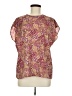Halogen 100% Polyester Burgundy Short Sleeve Blouse Size M - photo 1