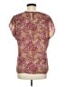 Halogen 100% Polyester Burgundy Short Sleeve Blouse Size M - photo 2