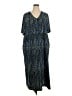 Ulla Popken Print Blue Casual Dress Size 24 - 26 - photo 1
