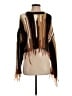 Zara Aztec Or Tribal Print Color Block Marled Stripes Brown Poncho Size S - photo 1