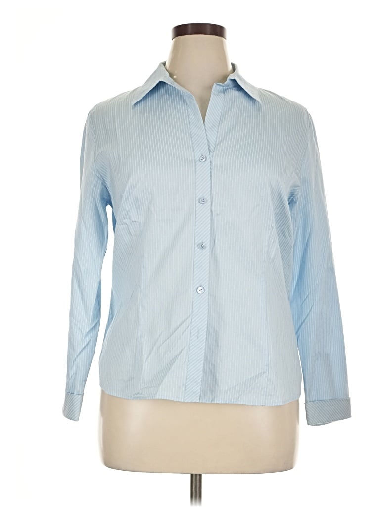 Pre-owned Talbots Long Sleeve Blouse In Blue