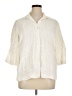 Cj Banks Ivory 3/4 Sleeve Button-Down Shirt Size 1X - photo 1