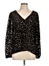 Guess Animal Print Black Long Sleeve Blouse Size L - photo 1