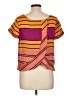 Maeve 100% Polyester Stripes Orange Short Sleeve Top Size 10 - photo 2