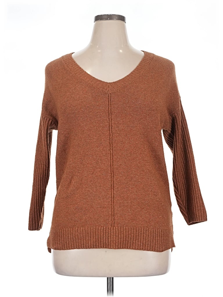 Pre-owned Terra & Sky Pullover Sweater In Brown