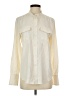 J.Crew 100% Silk Color Block Ivory Long Sleeve Silk Top Size XS - photo 1